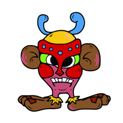 Vector children's design for postcard banners.Cute funny funny monsters for Halloween