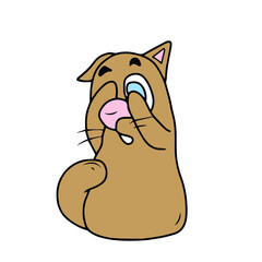 Vector children's design for postcard banners.Cute funny kitten