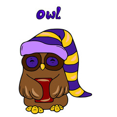 Vector children's design for postcard banners. funny owl