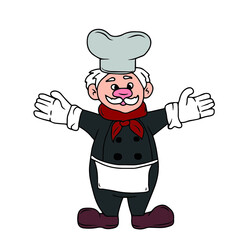 Vector children's design for postcard banners.Chef