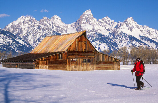 Sarah Brownell Snowshoeing In The Grand Teton National Park, Jackson, Wyoming USA