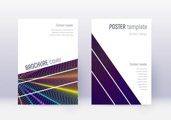 Geometric cover design template set. Rainbow abstr