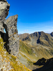 mountain landscape with sky, Acul Revolver, Fagaras Mountains, Romania 