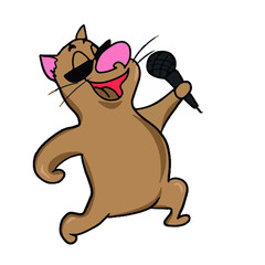 Vector children's design for postcard banners.Cute funny funny cats