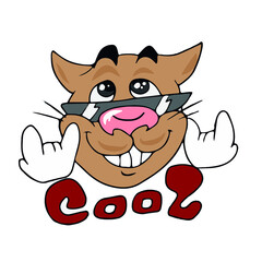 Vector children's design for postcard banners.Cute funny funny cats