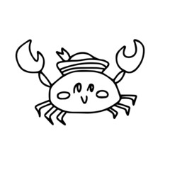 Vector children's design for postcard banners.Funny marine life,shark,whale,crab,jellyfish