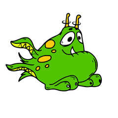 Vector children's design for postcard banners.Cute funny funny monsters for Halloween.