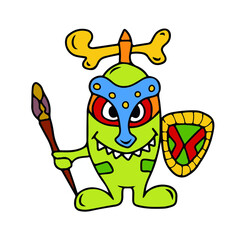 Vector children's design for postcard banners.Cute funny funny monsters for Halloween.