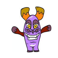 Vector children's design for postcard banners.Cute funny funny monsters for Halloween.
