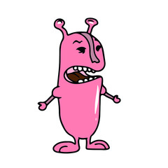 Vector children's design for postcard banners.Cute funny funny monsters for Halloween.