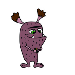 Vector children's design for postcard banners.Cute funny funny monsters for Halloween.