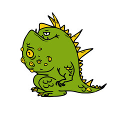 Vector children's design for postcard banners.Cute funny funny monsters for Halloween.