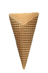 Empty ice cream cone isolated on white background