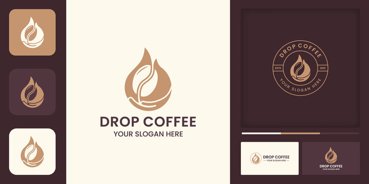 coffee hand drip combination logo and business card