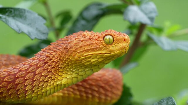 Slow motion tongue flick by venomous Bush Viper