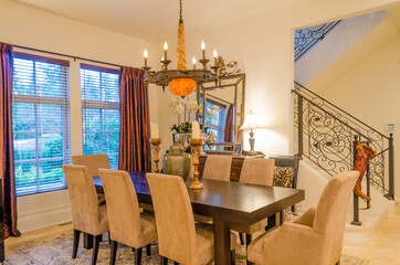 Modern dining room in luxury house.