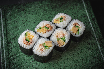 sushi rolls on a plate