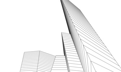 abstract architecture design digital 3d drawing