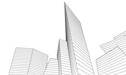 Fototapeta premium abstract architecture design digital 3d drawing