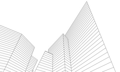Fototapeta premium abstract architecture design digital 3d drawing