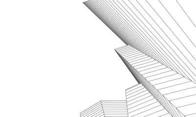 abstract architecture design digital 3d drawing