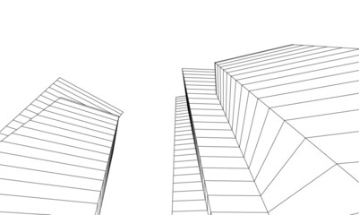 abstract architecture design digital 3d drawing