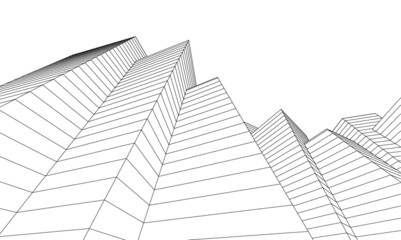 Fototapeta na wymiar abstract architecture design digital 3d drawing