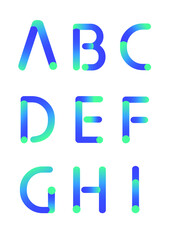 set of letters in modern graphic style 
