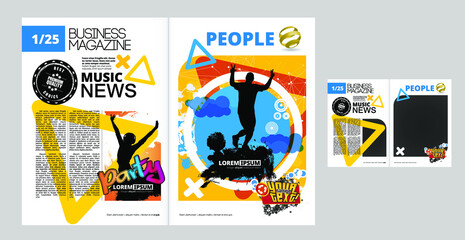 Printing magazine or e-book with sport subject in background, easy to editable vector - 469812452
