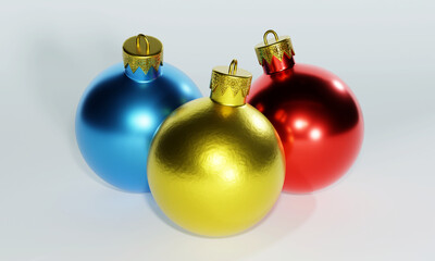 3d antique Christmas decoration ball on white background -- 3d illustration render