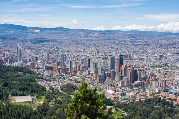 View of the center of Bogota City from the eastern hills.