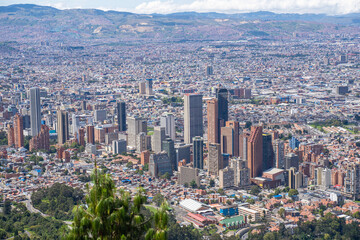 View of the center of Bogota City from the eastern hills.