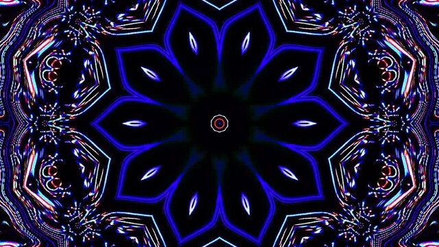 Beautiful abstract kaleidoscope that shines, a radiant light that regulates the subtle movements	
