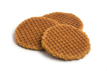 Viennese waffles on white background