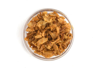 bowl with fried onions
