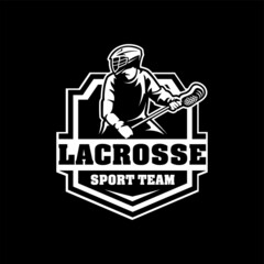 lacrosse - sport logo vector in black background