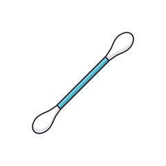 Cotton swab bud isolated cartoon vector icon