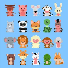 Stickers meubles Ensemble d animaux mignons Ensemble d& 39 animaux de compagnie kawaii