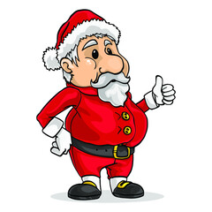 Santa Claus christmas cartoon vector flat holiday red gift xmas