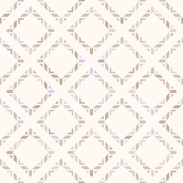 Elegant vector abstract seamless pattern with small square shapes, grid, diamonds. Colorful geometric texture. Simple ornament in pastel colors. Stylish background. Repeat design for decor, fabric