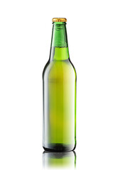green bottle with beer