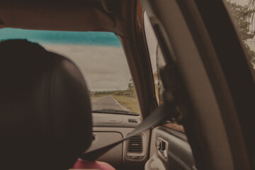 view of the backseat in the car
