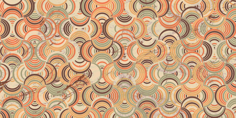  Geometric pattern with circle overlapping and marble texture grunge background retro style