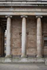 Detail of Greek Ionic columns, The Ancient art of architecture.