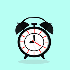 black alarm clock vector illustration