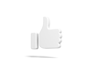 Thumbs up icon isolated on white background. 3d illustration.