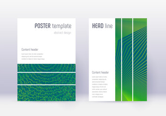 Geometric cover design template set. Green abstrac