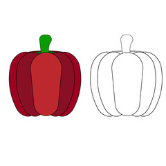 vector icon of pepper. pepper in flat illustration.
