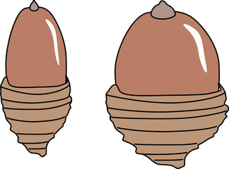 可愛いどんぐりのイラスト素材