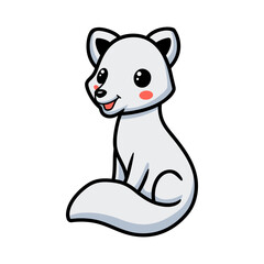 Cute little arctic fox cartoon